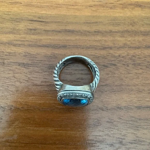 Authentic David Yurman Albion 11mm Blue Topaz Ring